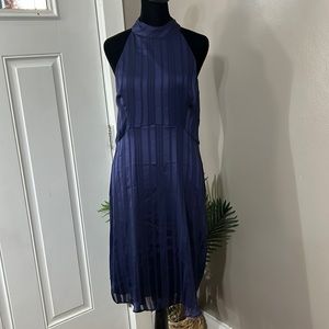 BANANA REPUBLIC FACTORY navy blue striped sleeveless A-line dress Women’s size 6